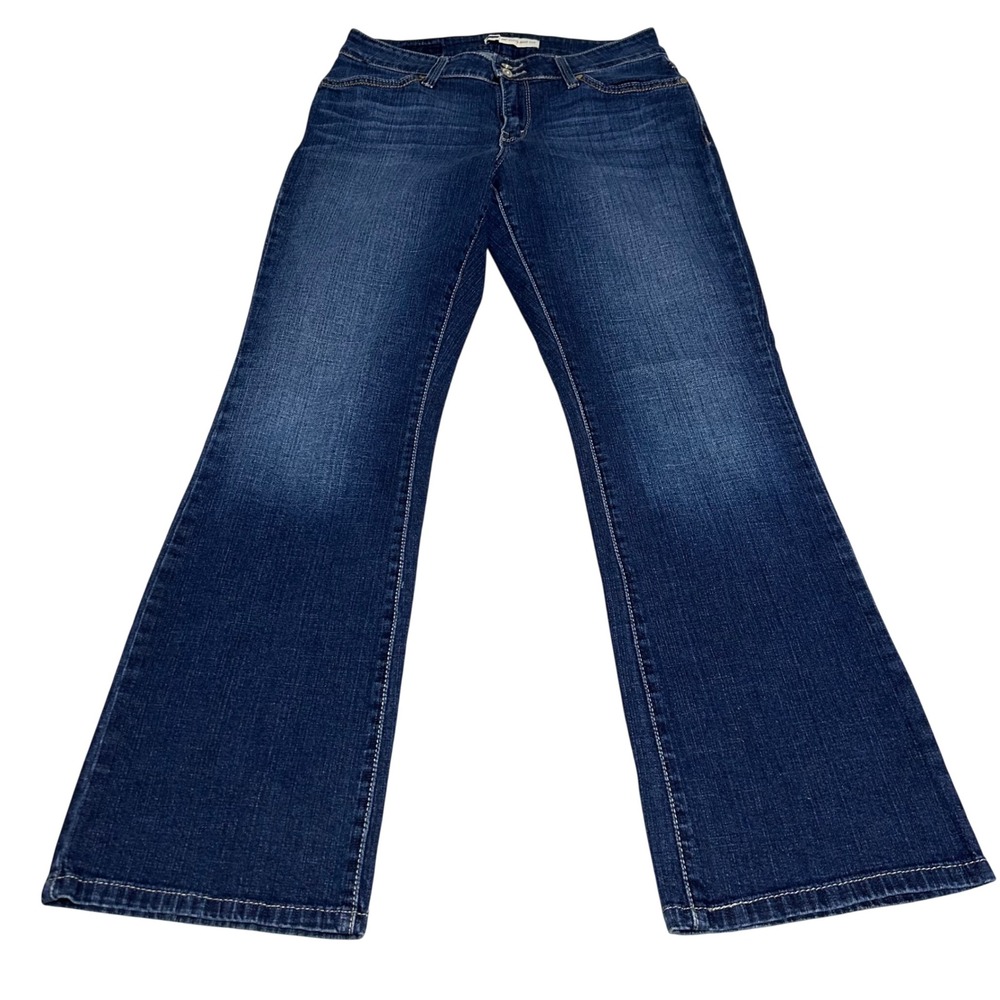 Levi's 529 Y2K Curvy Boot Cut Women 12 M 31 Inseam Dark Wash Flap Pocket Jeans